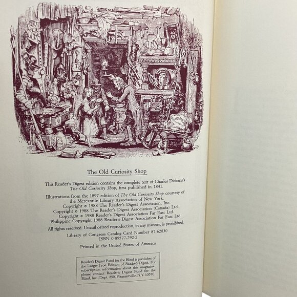 Charles Dickens The Old Curiosity Shop Readers Digest Hardcover Book 1988‎ - Picture 2 of 5